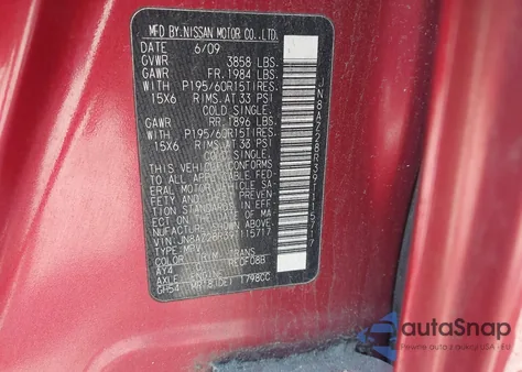 2009 Nissan Cube 1.8S из США, поврежденный, VIN JN8AZ28R39T115717